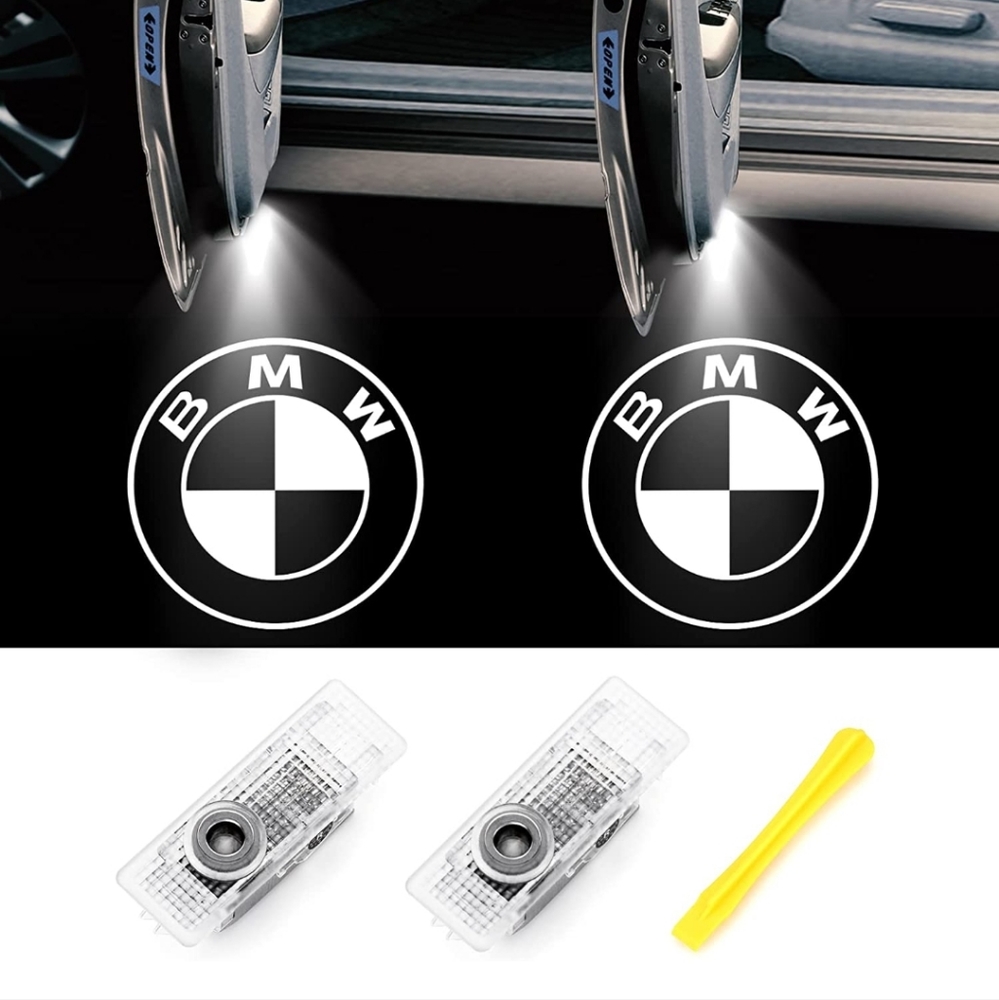2 plug and play BMW LED logo door car door puddle lights